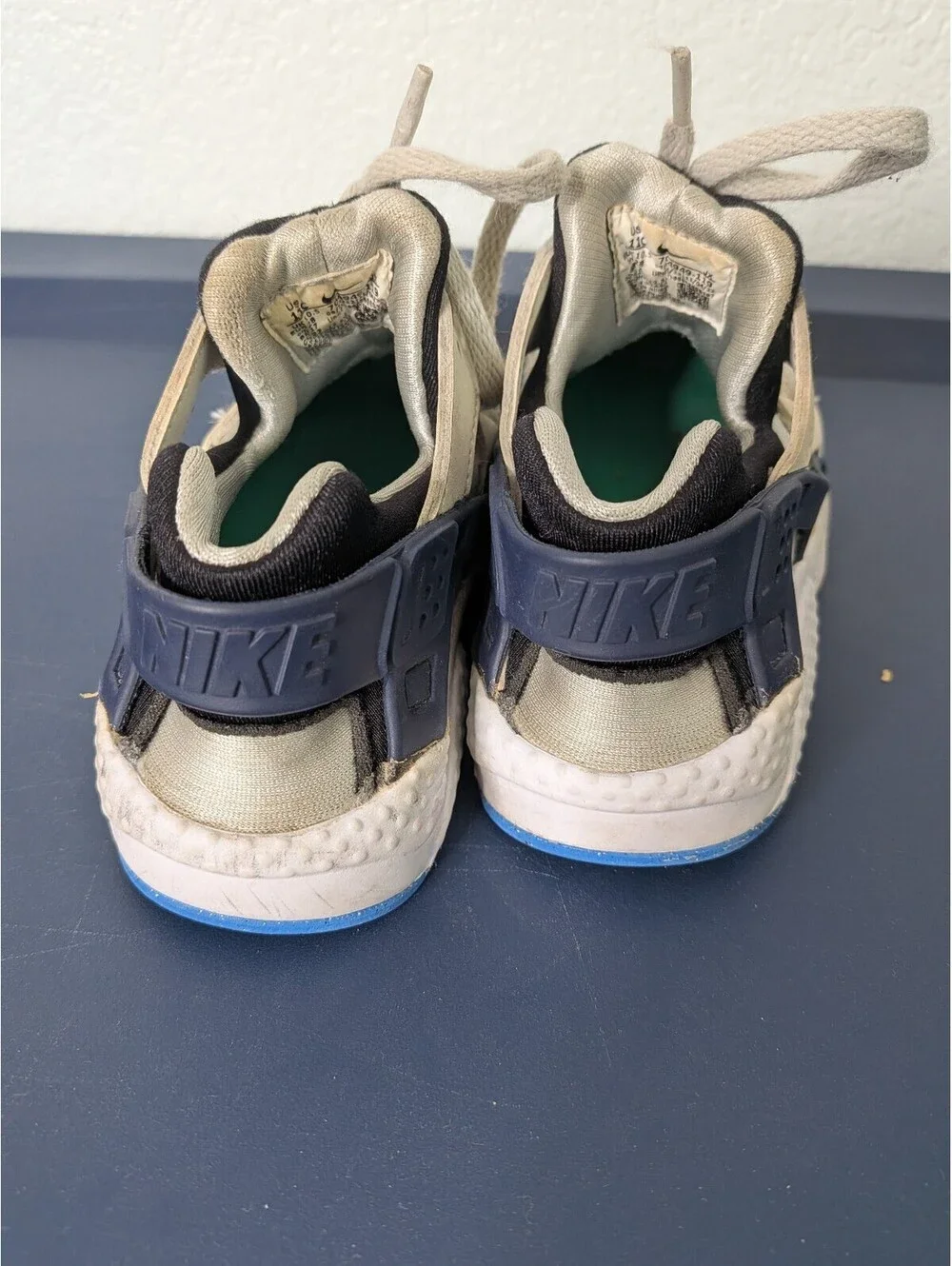 Nike Huarache Run TD Light Bone Navy Toddler Sneakers US 11C